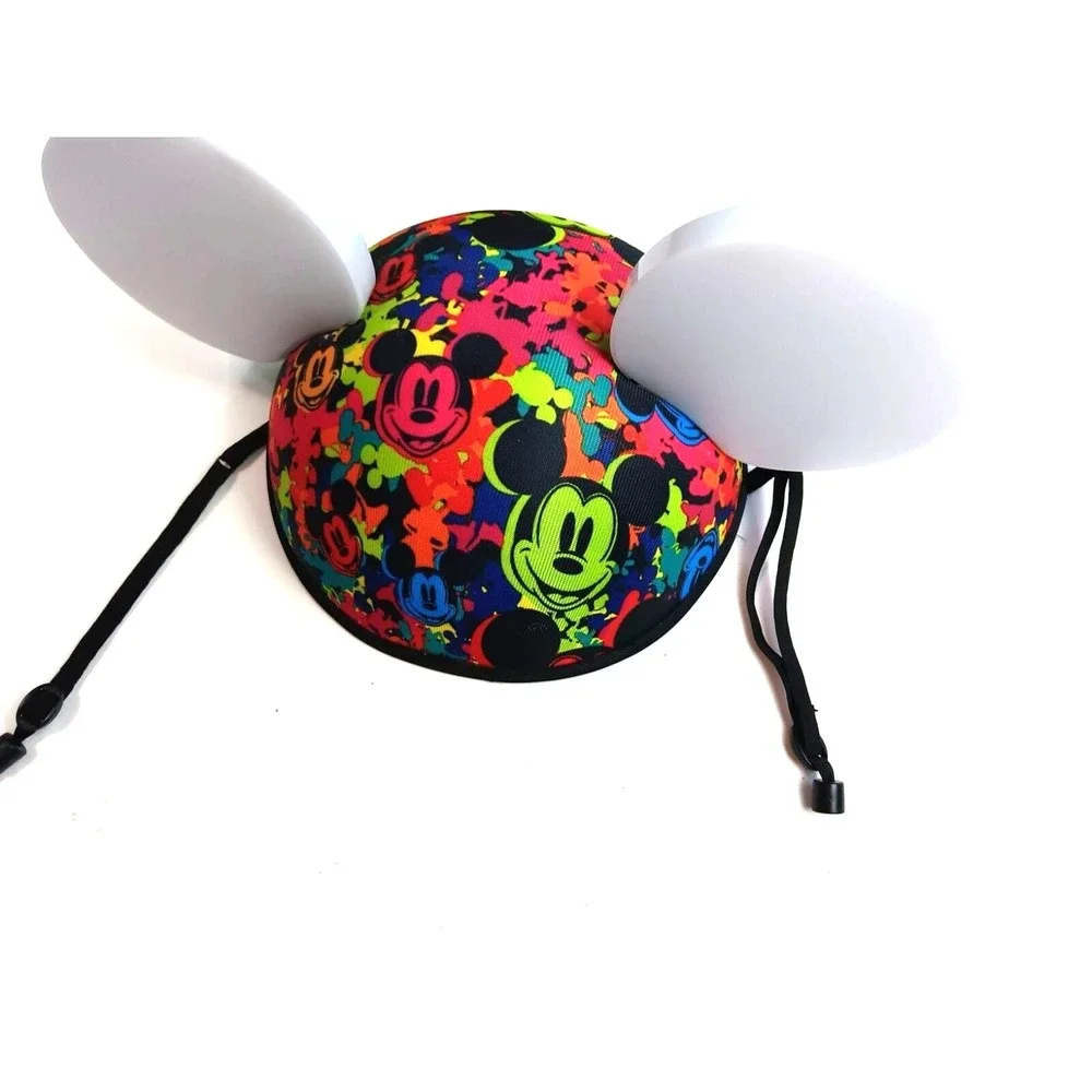 Disney Parks Mickey Mouse Neon Splatter Light Up Ear Hat Kids Glow Souvenir